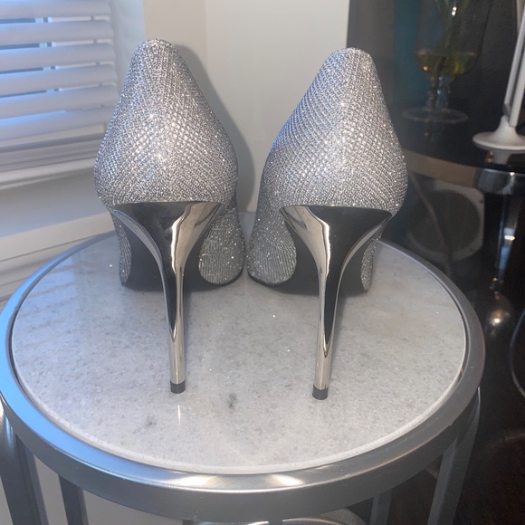 NEW Stuart Weitzman Silver Noir Nouveau Style Heel Size 8 - Picture 7 of 15